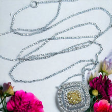 Load image into Gallery viewer, Yellow and White Diamond pendant