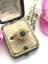 Load image into Gallery viewer, Blue Sapphire and Diamond Ring