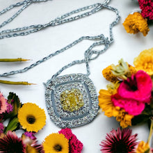 Load image into Gallery viewer, Yellow and White Diamond pendant