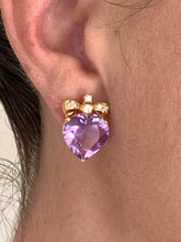 Load image into Gallery viewer, French Amethyst and Diamond Earrings