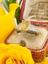 Load image into Gallery viewer, Glorious Yellow Sapphire & Diamond Ring in Platinum