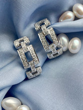 Load image into Gallery viewer, Pavè Set Diamond Earrings in 18ct White Gold