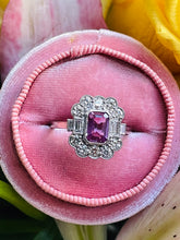 Load image into Gallery viewer, Beautiful Pink Sapphire & Diamond Ring in Platinum