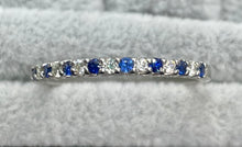 Load image into Gallery viewer, Sapphire & Diamond Platinum Half Eternity Ring