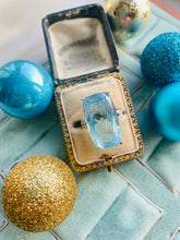 Load image into Gallery viewer, Incredible Elongated Cushion Cut Aquamarine & Diamond Ring