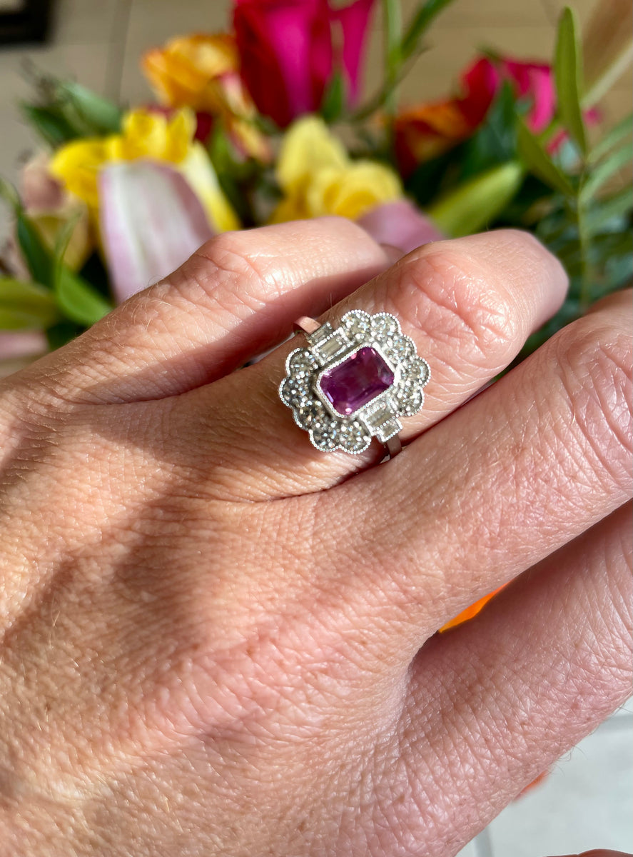 Sophia Pink Sapphire Ring - Engagement Ring
