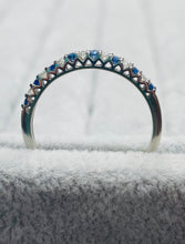 Load image into Gallery viewer, Sapphire & Diamond Platinum Half Eternity Ring