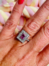 Load image into Gallery viewer, Pink Sapphire & Diamond Ring in Platinum