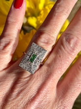 Load image into Gallery viewer, Stunning Tsavorite Garnet & Diamond Ring in Platinum