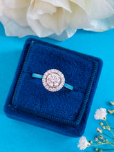 Load image into Gallery viewer, Diamond Halo Engagement Ring on GIA Certificate