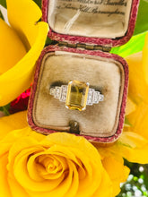 Load image into Gallery viewer, Glorious Yellow Sapphire & Diamond Ring in Platinum