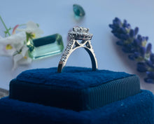 Load image into Gallery viewer, GIA Certified 0.40ct Diamond Halo Ring Set in Platinum