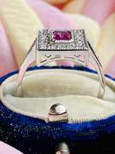 Load image into Gallery viewer, Pink Sapphire & Diamond Ring in Platinum