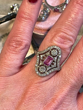 Load image into Gallery viewer, Pink Sapphire & Diamond Art Deco Revival Ring
