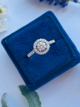 Load image into Gallery viewer, GIA Certified 0.40ct Diamond Halo Ring Set in Platinum