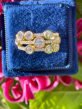 Load image into Gallery viewer, Three Row Diamond Droplet Ring 18ct Yellow Gold