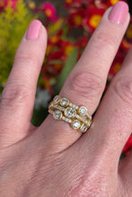 Load image into Gallery viewer, Three Row Diamond Droplet Ring 18ct Yellow Gold