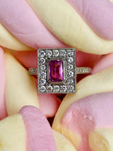 Load image into Gallery viewer, Pink Sapphire & Diamond Ring in Platinum