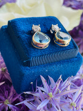 Load image into Gallery viewer, Elegant Aquamarine & Diamond Earrings