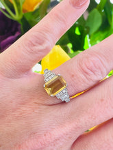 Load image into Gallery viewer, Glorious Yellow Sapphire & Diamond Ring in Platinum
