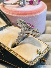 Load image into Gallery viewer, Pink Sapphire & Diamond Art Deco Revival Ring
