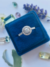 Load image into Gallery viewer, GIA Certified 0.40ct Diamond Halo Ring Set in Platinum