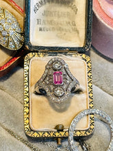 Load image into Gallery viewer, Pink Sapphire & Diamond Art Deco Revival Ring