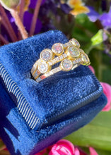 Load image into Gallery viewer, Three Row Diamond Droplet Ring 18ct Yellow Gold