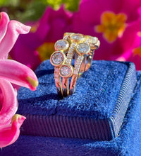 Load image into Gallery viewer, Three Row Diamond Droplet Ring 18ct Yellow Gold