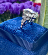 Load image into Gallery viewer, Glamorous Green Tourmaline & Diamond Ring in Platinum