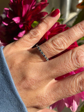 Load image into Gallery viewer, Sapphire & Diamond Platinum Half Eternity Ring