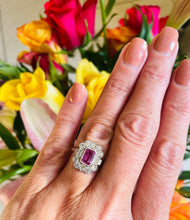 Load image into Gallery viewer, Beautiful Pink Sapphire & Diamond Ring in Platinum