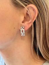 Load image into Gallery viewer, Pavè Set Diamond Earrings in 18ct White Gold