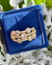 Load image into Gallery viewer, Three Row Diamond Droplet Ring 18ct Yellow Gold