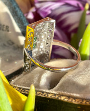 Load image into Gallery viewer, Stunning Tsavorite Garnet & Diamond Ring in Platinum