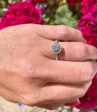 Load image into Gallery viewer, GIA Certified 0.40ct Diamond Halo Ring Set in Platinum