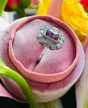 Load image into Gallery viewer, Beautiful Pink Sapphire & Diamond Ring in Platinum