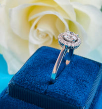 Load image into Gallery viewer, Diamond Halo Engagement Ring on GIA Certificate