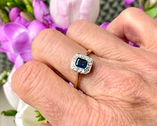 Load image into Gallery viewer, Sapphire and Diamond Cluster Ring in 9ct Yellow Gold
