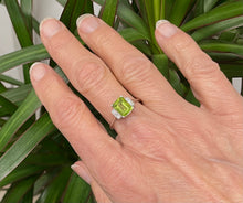 Load image into Gallery viewer, Peridot and Diamond Ring set in Platinum
