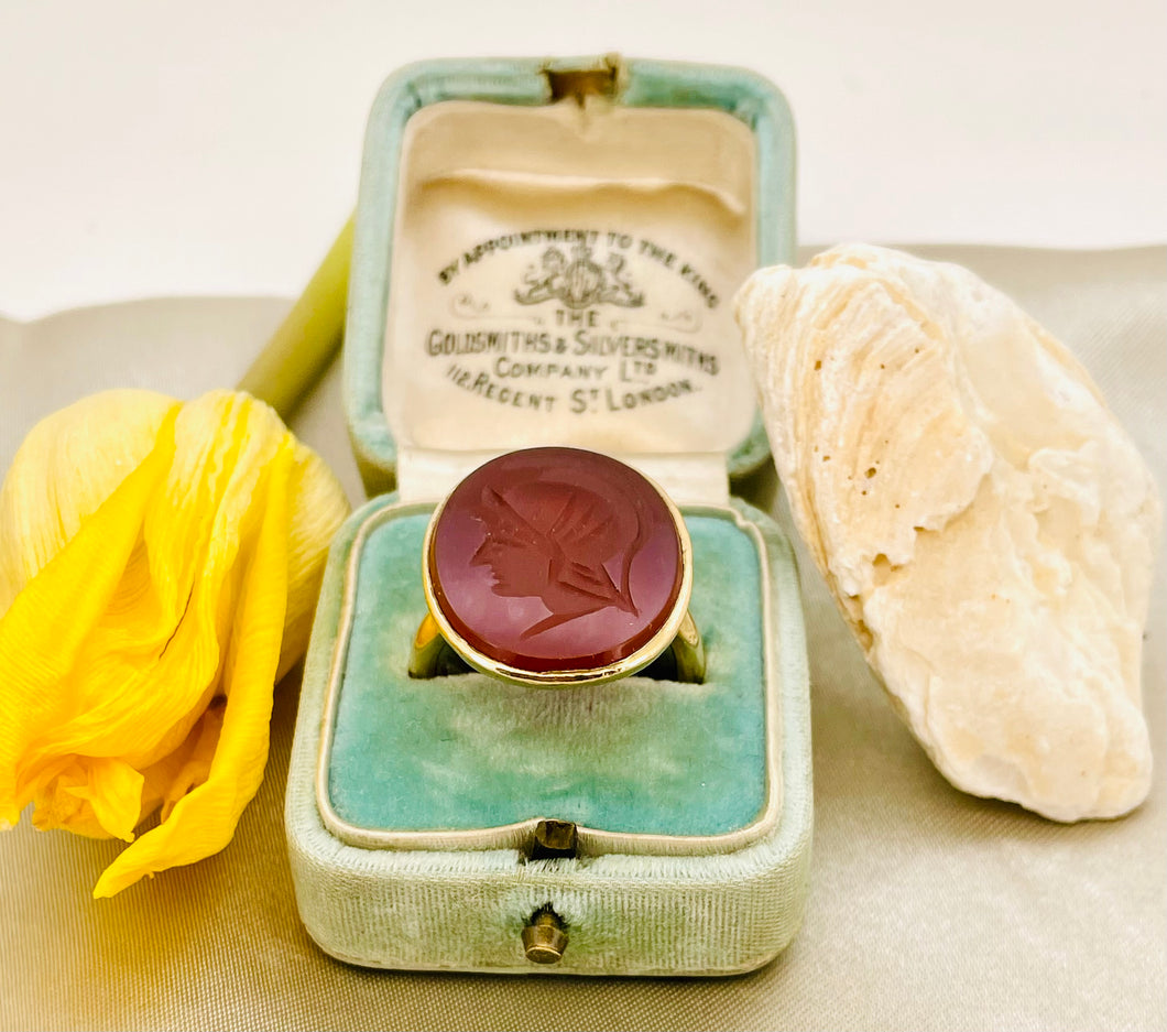 Carnelian Intaglio Ring in 18ct Yellow Gold