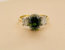 Load image into Gallery viewer, Amazing 2.67ct. Green Sapphire and Diamond Ring in 18ct Yellow Gold and Platinum
