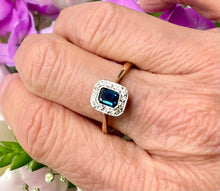 Load image into Gallery viewer, Sapphire and Diamond Cluster Ring in 9ct Yellow Gold
