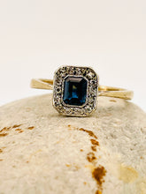 Load image into Gallery viewer, Sapphire and Diamond Cluster Ring in 9ct Yellow Gold
