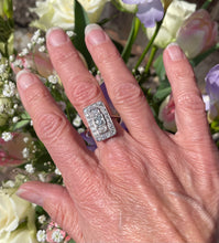 Load image into Gallery viewer, Vintage Art Deco Old Cut Diamond Plaque Ring in Platinum
