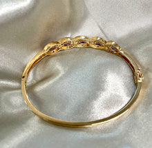 Load image into Gallery viewer, Amethyst and Diamond Bangle in 9ct Yellow Gold
