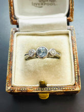 Load image into Gallery viewer, Aquamarine and Diamond Ring Set in Platinum
