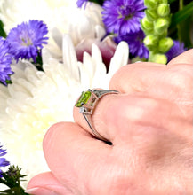 Load image into Gallery viewer, Peridot and Diamond Ring set in Platinum
