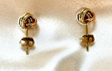 Load image into Gallery viewer, Love Knot Earrings in 9ct Tri-colour Gold
