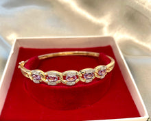 Load image into Gallery viewer, Amethyst and Diamond Bangle in 9ct Yellow Gold
